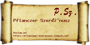 Pflanczer Szerénusz névjegykártya